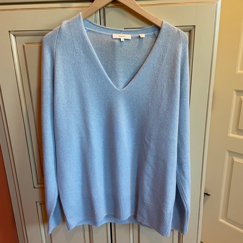 VINCE PALE BLUE WOOL SWEATER